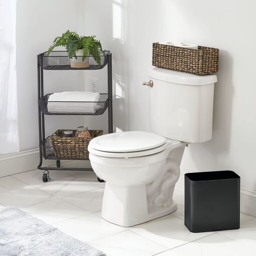 Toilet Trash Can Slim Plastic Trash Bin With Lid - Temu