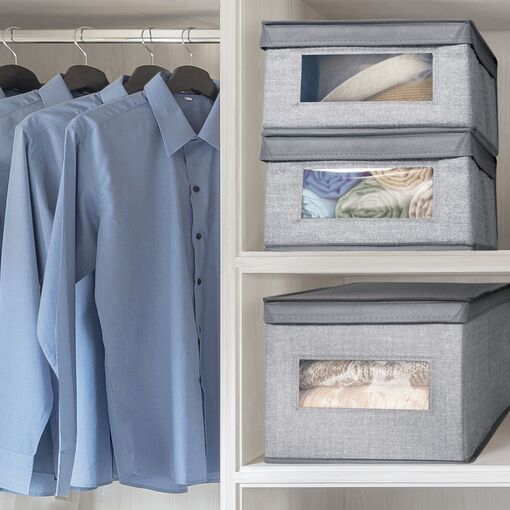 Organizer for Clothes Wardrobe Fabric Storage Box With Board