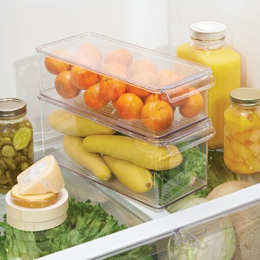 StorageMaid Stackable Storage Fridge Bins - Refrigerator Organizer