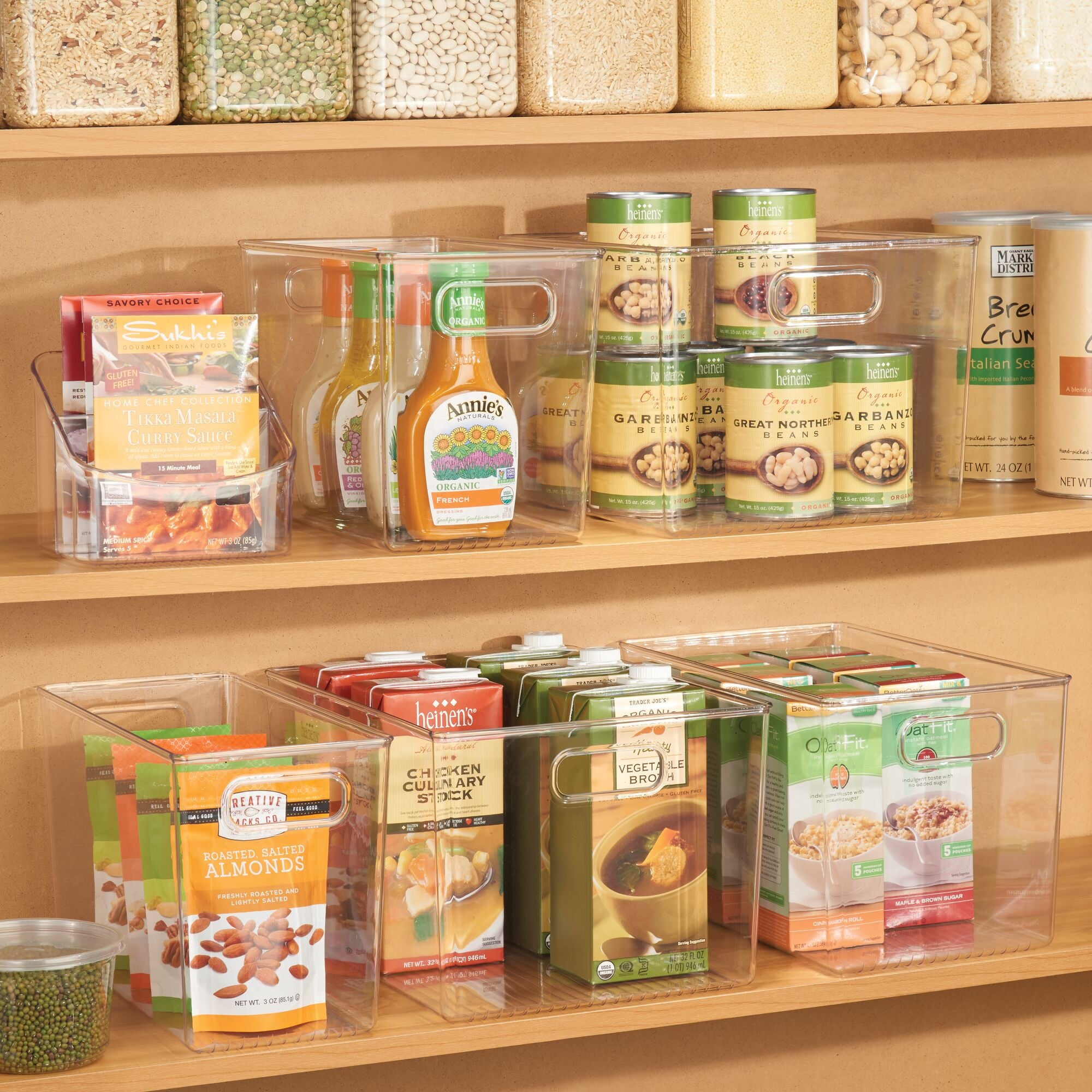Mdesign Linus Plastic Kitchen Pantry Storage Organizer Bin With