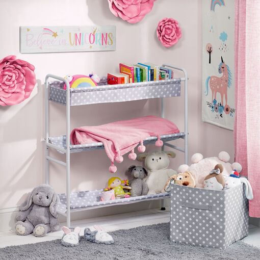 Mdesign Fabric Nursery Hanging Organizer - 7 Shelves/3 Drawers