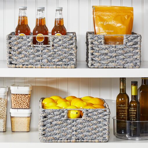 mDesign Woven Ombre Farmhouse Kitchen Pantry Food Storage Organizer Basket Bin