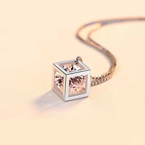 crystal cube pendant