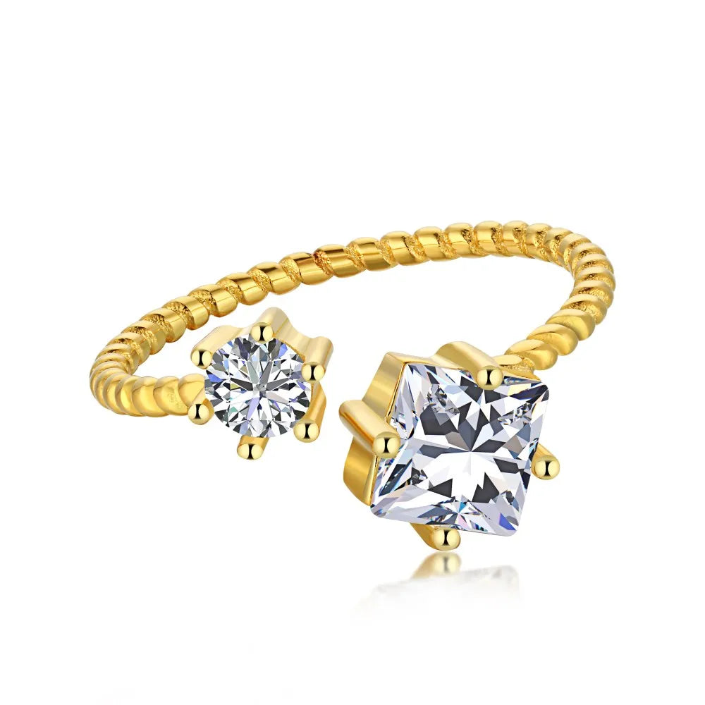Double Heart Open Ring