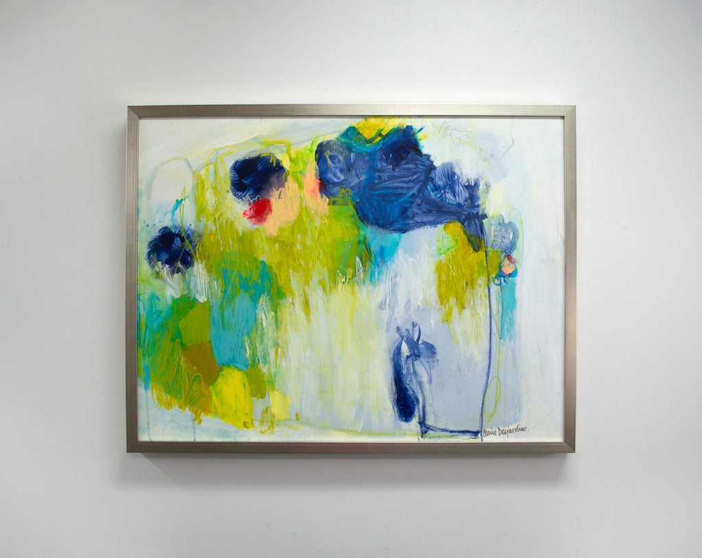 Abstract painting by artist / painter Claire Desjardins is an exercise in cool colors.