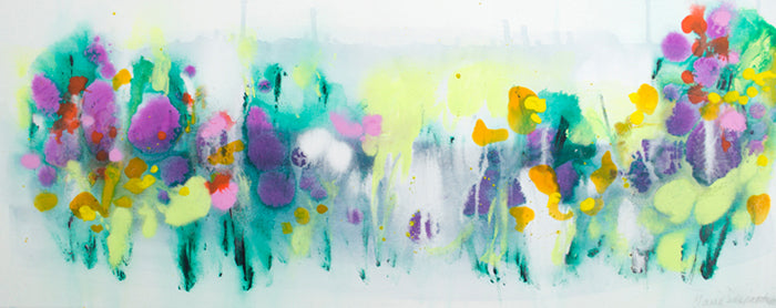 Abstract Floral landscape painting by artist Claire Desjardins.