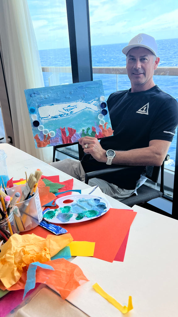 Happy student: Ritz-Carlton Yacht Collection painting workshop with Claire Desjardins