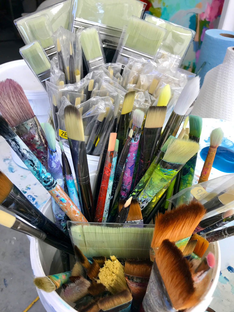 Paintbrushes belonging to abstract artist, Claire Desjardins.