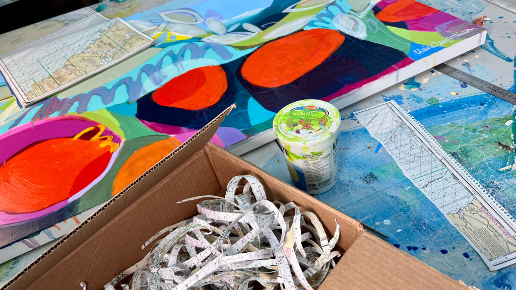 Abstract artist Claire Desjardins uses a variety of mediums in her art practice, including collage.