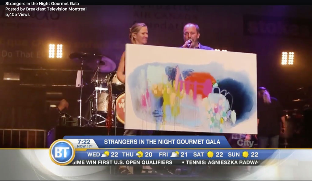 Abstract artist Claire Desjardins, appears on Breakfast Television with her art.