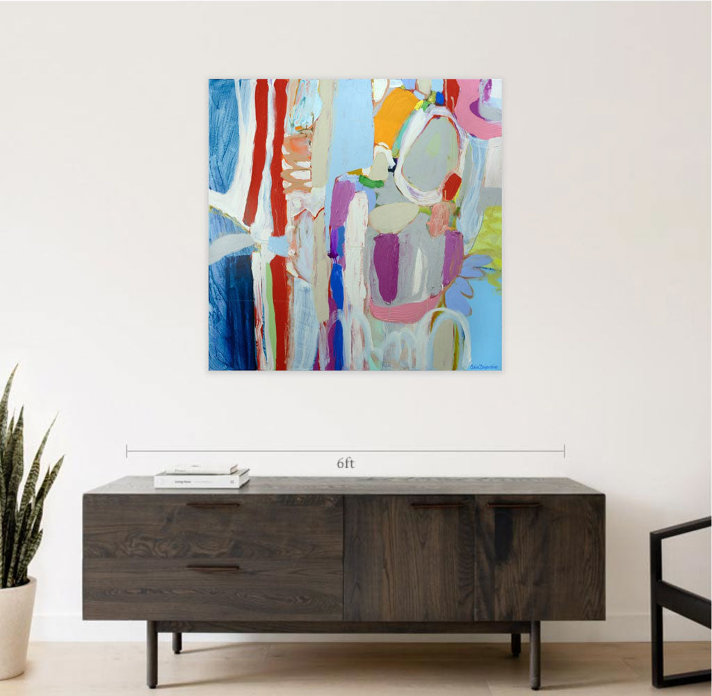Abstract painting by Claire Desjardins in a virtual exhibit.