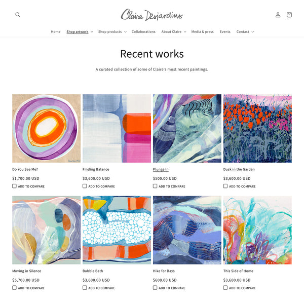 Artist Claire Desjardins: new website!