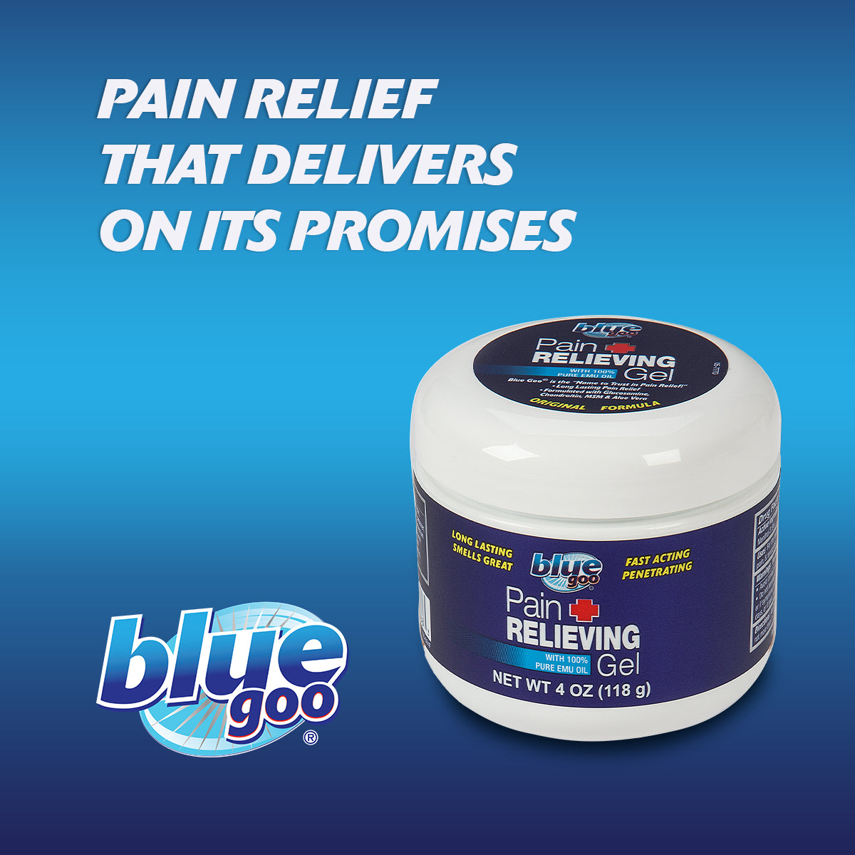  Blue Goo Pain Relieving Cream - Maximum Strength, Deep Heating  Rub, Made w/ 100% Pure Emu Oil 6 oz (1 Pack) : Health & Household