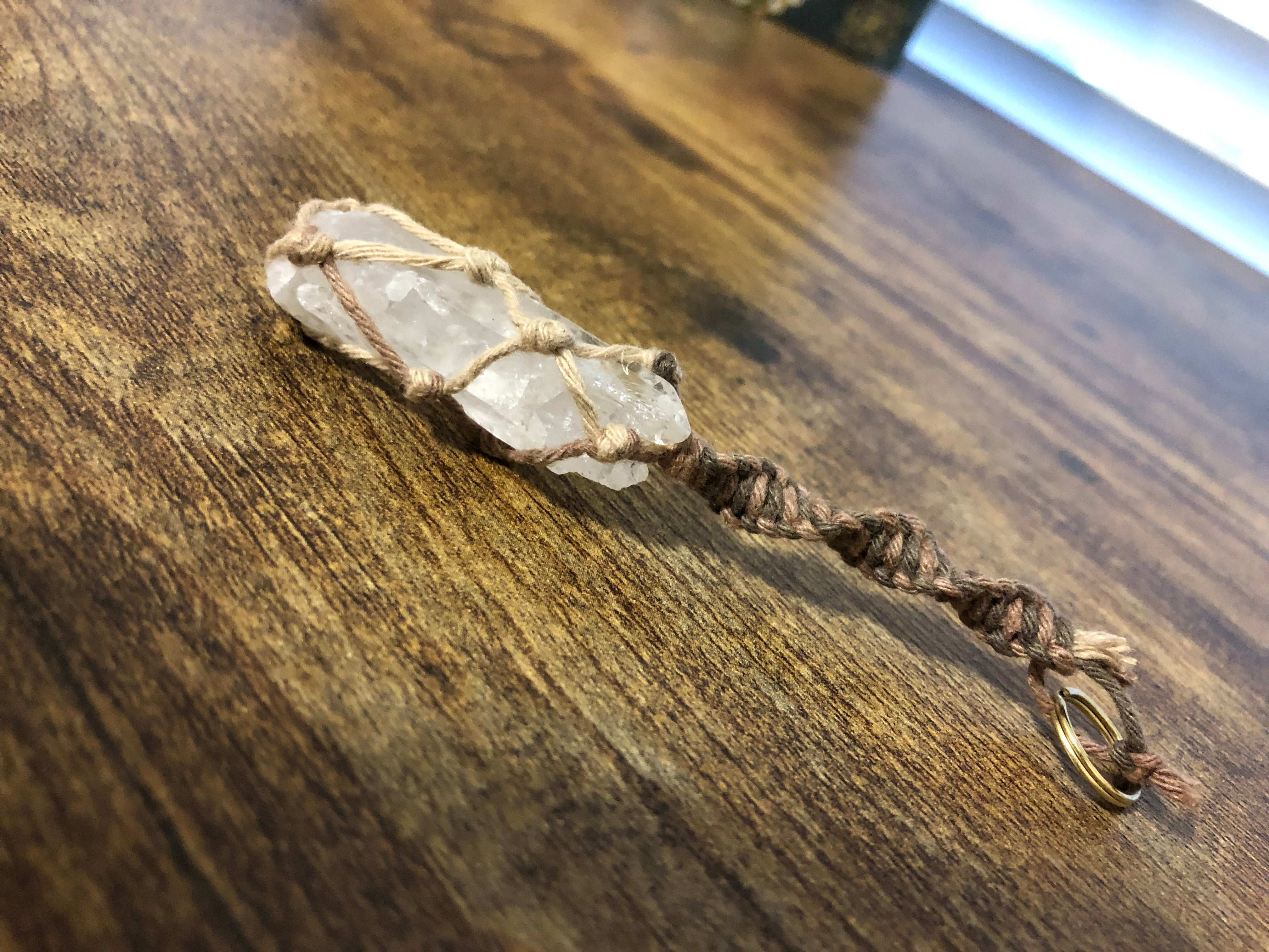 Clear Quartz Keychain
