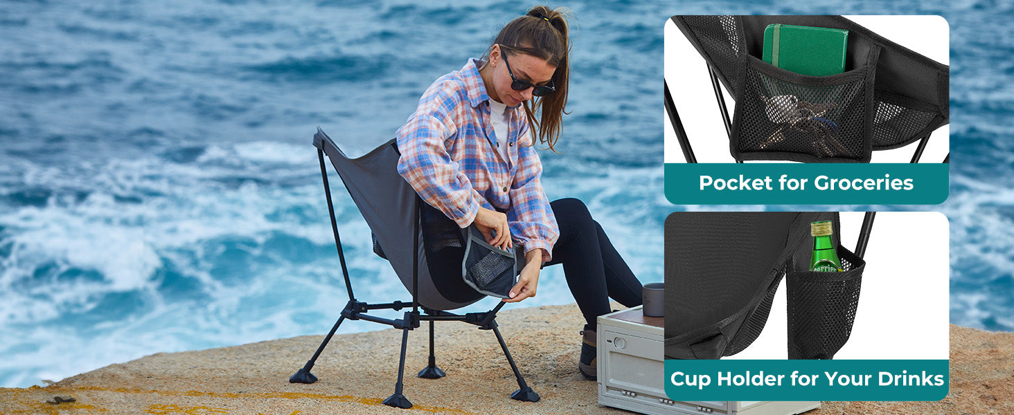 ATEPA Ultralight Square Tall Camping Chair