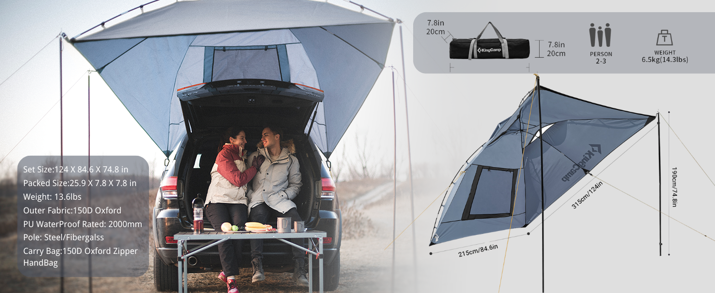 KingCamp COMPASS SUV Awning Sun Shelter Tent