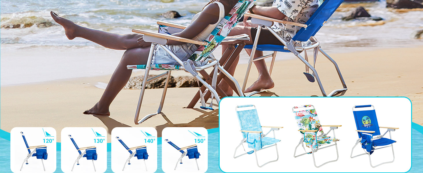 WEJOY Premium High Back Beach Chair Aluminum Camping Chair