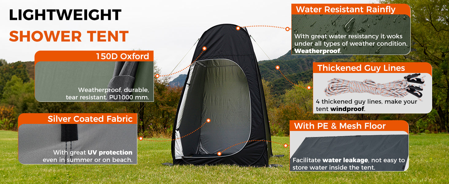 KingCamp GENOVA Portable Shower Tents for Camping, Pop Up Privacy Tent