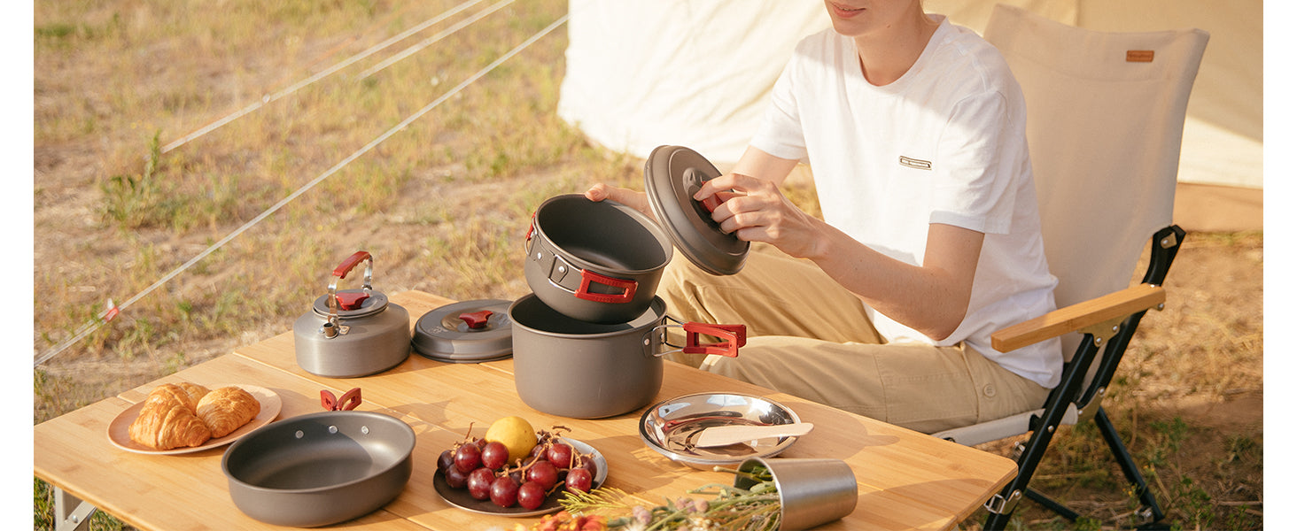 BULIN Camping Cookware C8N Lightweight Backpacking Cooking Set