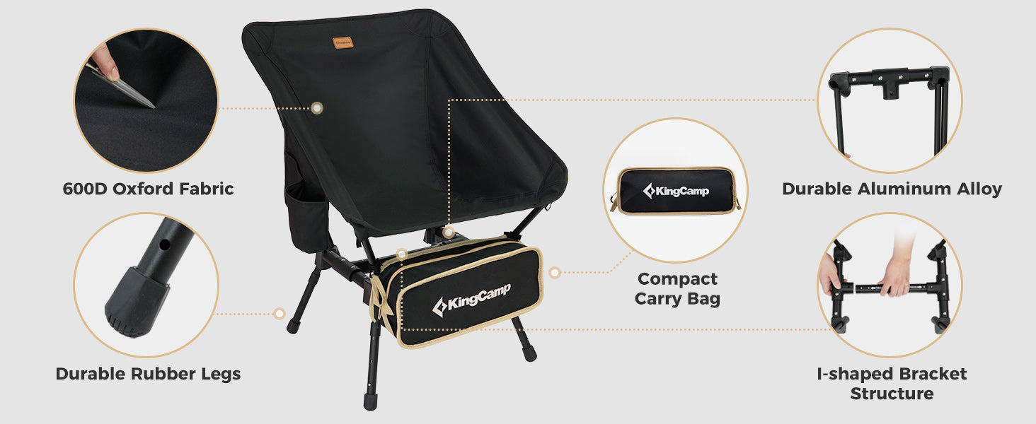 KingCamp ALOE P20 7075 H-shaped Portable Camping Chair