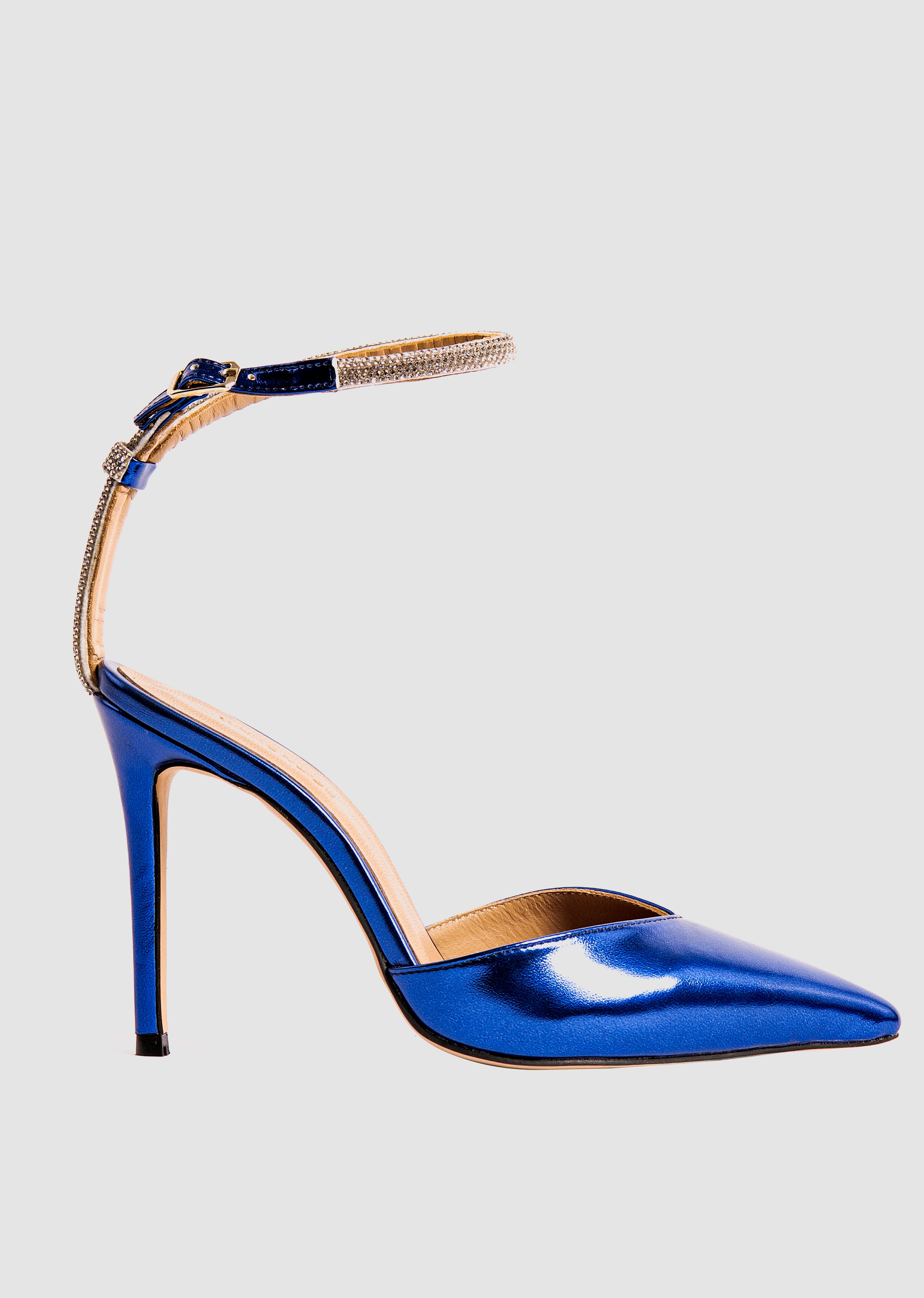 Blue Ankle Strap Design Heels