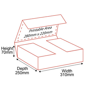 Book Wrap Mailers - 310x250x70mm - Inside Dimensions