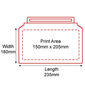 Capacity Book Mailers - 180x235mm - Rear Dimensions