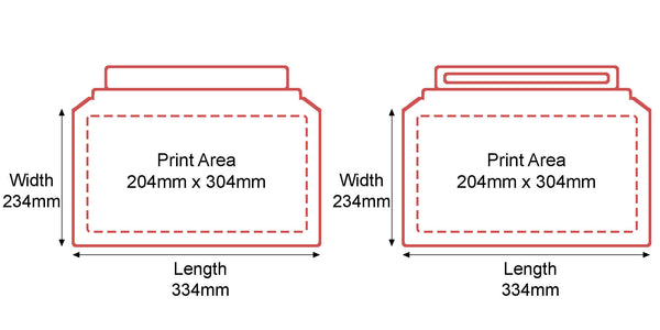 Capacity Book Mailers - 234x334mm - Both Sides Dimensions