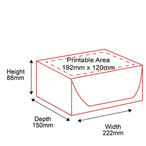 E-Commerce Box - 222x150x88mm - Outside Dimensions