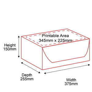 E-Commerce Box - 375x255x150mm - Outside Dimensions