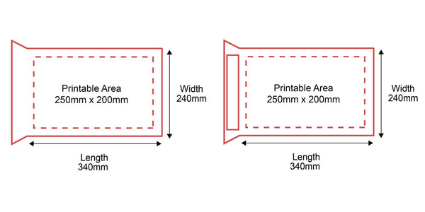 Honeycomb Kraft Padded Mailers - 240x340mm - Front & Rear Dimensions