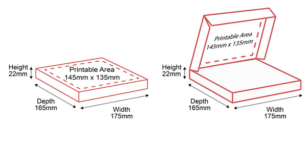 Large Letter Boxes - 175x165x22mm - Outside & Inside Dimensions