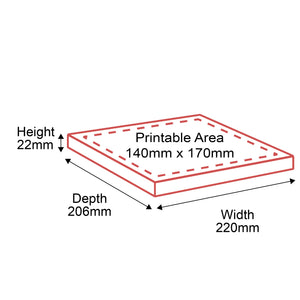 Small Parcel Boxes - 220x206x22mm - Outside Dimensions