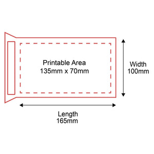 Padded Mailers - 100x165mm - Rear Dimensions