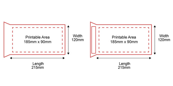 Padded Mailers - 120x215mm - Front & Rear Dimensions