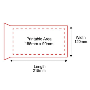 Padded Mailers - 120x215mm - Front Dimensions