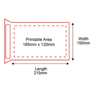 Padded Mailers - 150x215mm - Rear Dimensions