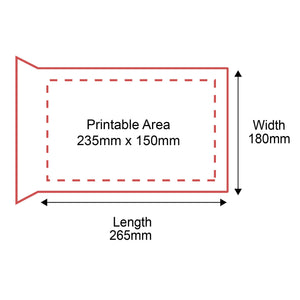 Padded Mailers - 180x265mm - Front Dimensions