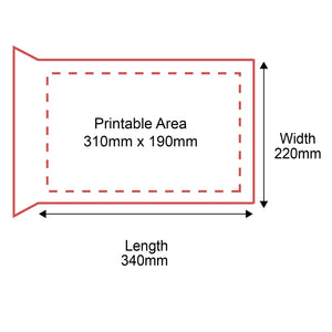 Padded Mailers - 220x340mm - Front Dimensions