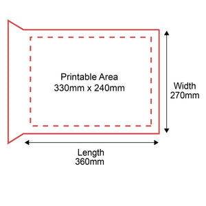 Padded Mailers - 270x360mm - Front Dimensions