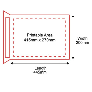Padded Mailers - 300x445mm - Rear Dimensions