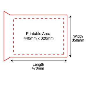 Padded Mailers - 350x470mm - Front Dimensions