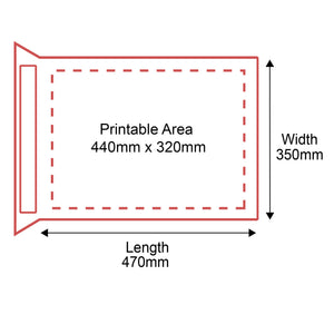 Padded Mailers - 350x470mm - Rear Dimensions