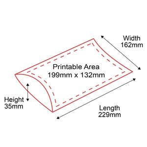 Pillow Boxes - C5 229x162x35mm - Front & Rear Dimensions