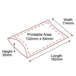 Pillow Boxes - C6 162x114x35mm - Front & Rear Dimensions