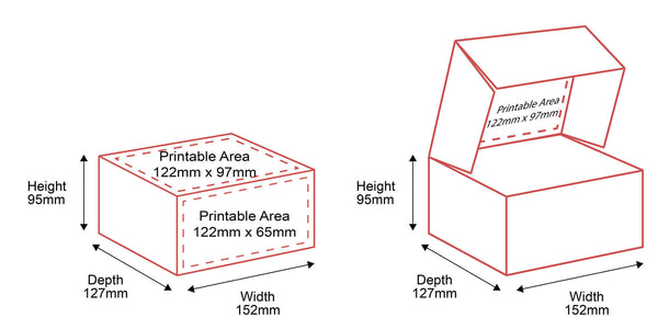 Small Parcel Boxes - 152x127x95mm - Outside & Inside Dimensions