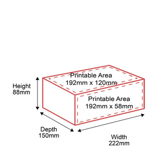 Small Parcel Boxes - 222x150x88mm - Outside Dimensions