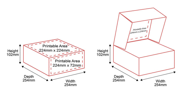 Small Parcel Boxes - 254x254x102mm - Outside & Inside Dimensions