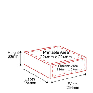 Small Parcel Boxes - 254x254x63mm - Outside Dimensions