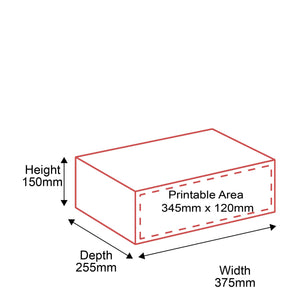 Small Parcel Boxes - 375x255x150mm - Outside Front Dimensions